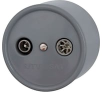 Розетка R/TV-SAT Bironi проходная, пластик, цвет, титан B1-304-26