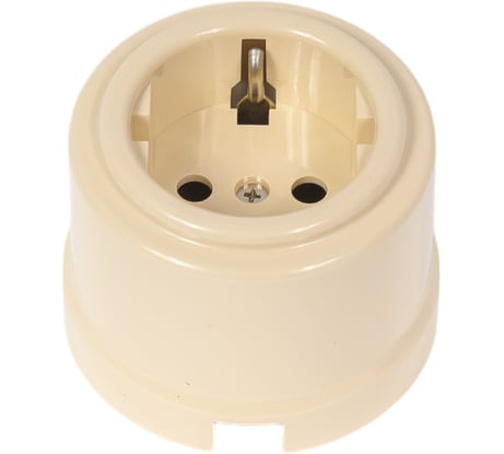 Розетка Bironi Лизетта с заземлением, пластик, цвет песочное золото B1-101-24