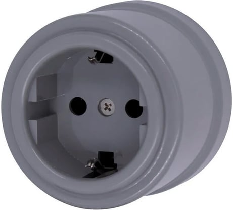 Розетка Bironi с заземляющим контактом, пластик, цвет титан B1-101-26