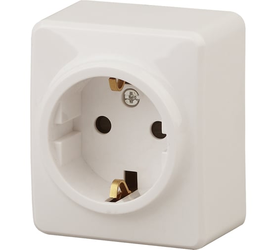 Розетка ЭРА 11-2204-02 2P E Schuko со шторками, 16A-250В, IP20, ОУ, Эксперт, сл.кость Б0020689