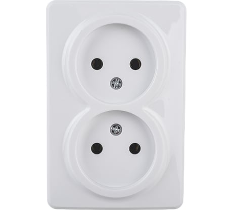 Розетка ЭРА 11-2202-01 2х2P, 16A-250В, IP20, ОУ, Эксперт, белый Б0020682