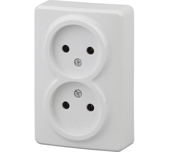 Розетка ЭРА 11-2202-01 2х2P, 16A-250В, IP20, ОУ, Эксперт, белый Б0020682