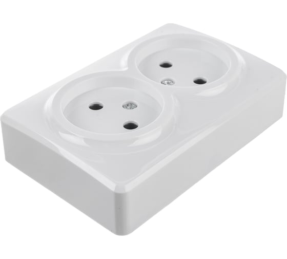 Розетка ЭРА 11-2202-01 2х2P, 16A-250В, IP20, ОУ, Эксперт, белый Б0020682