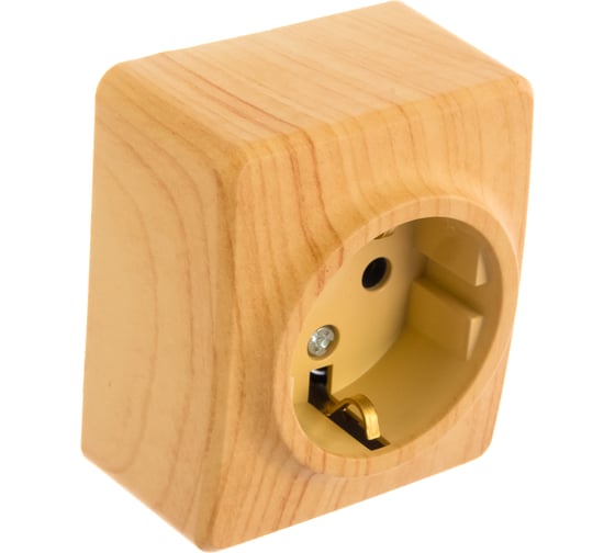 Розетка ЭРА 11-2203-11 2P E Schuko, 16A-250В, IP20, ОУ, Эксперт, сосна Б0020687