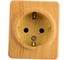 Розетка ЭРА 11-2203-11 2P E Schuko, 16A-250В, IP20, ОУ, Эксперт, сосна Б0020687 1