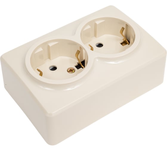 Розетка ЭРА 11-2206-02 2х2P E Schuko со шторками, 16A-250В, IP20, ОУ, Эксперт, сл.кость Б0020695