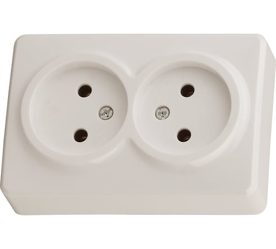 Розетка ЭРА 11-2202-02 2х2P, 16A-250В, IP20, открытой установки, Эксперт, слоновая кость Б0020683