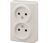 РозеткаЭРА11-2202-022х2P,16A-250В,IP20,открытойустановки,Эксперт,слоноваякостьБ0020683