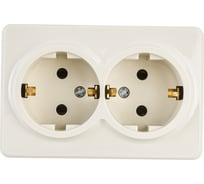 Розетка ЭРА 11-2205-02 2х2P E Schuko, 16A-250В, IP20, ОУ, Эксперт, сл.кость Б0020692