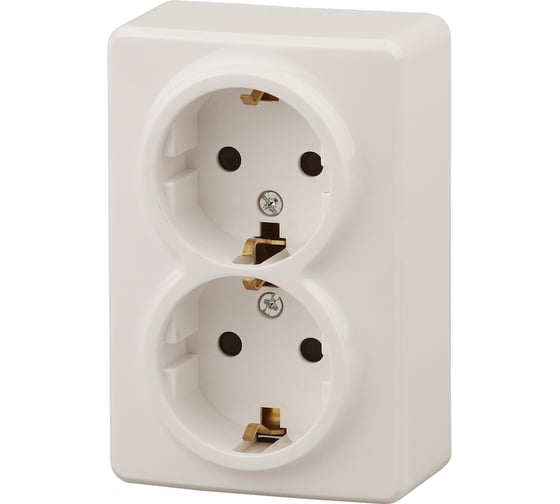 Розетка ЭРА 11-2205-02 2х2P E Schuko, 16A-250В, IP20, ОУ, Эксперт, сл.кость Б0020692
