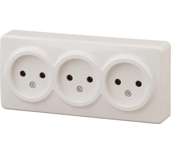 Розетка ЭРА 11-2207-02 3х2P, 16A-250В, IP20, ОУ, Эксперт, сл.кость Б0020698