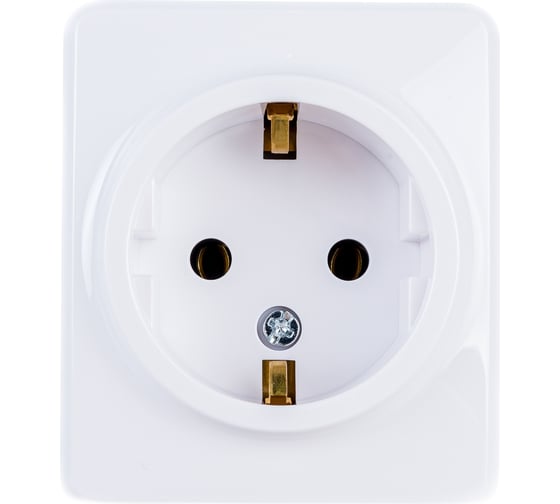 Розетка ЭРА 11-2203-01 2P E Schuko, 16A-250В, IP20, открытой установки, Эксперт, белый Б0020685