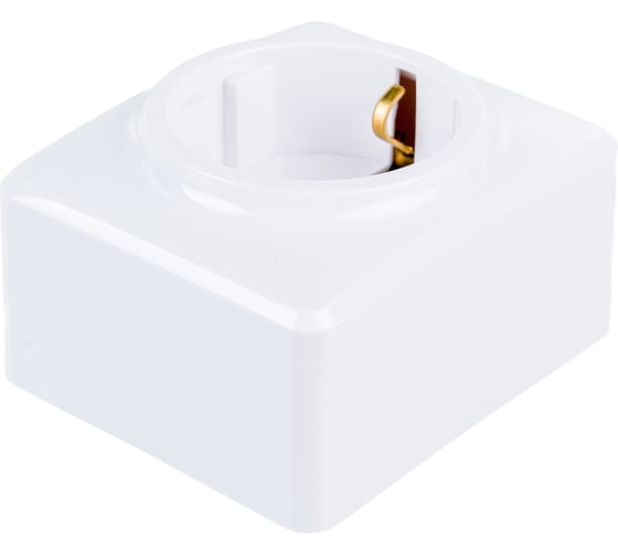 Розетка ЭРА 11-2203-01 2P E Schuko, 16A-250В, IP20, открытой установки, Эксперт, белый Б0020685