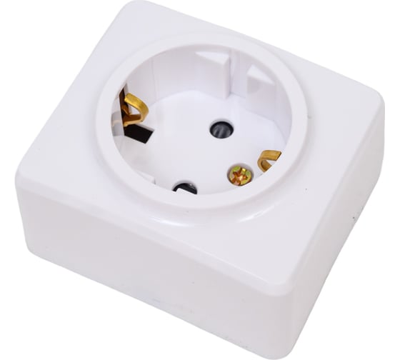 Розетка ЭРА 11-2204-01 2P E Schuko со шторками, 16A-250В, IP20, ОУ, Эксперт, белый Б0020688