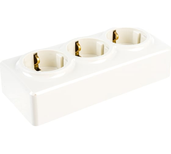 Розетка ЭРА 11-2208-02 3х2P E Schuko, 16A-250В, IP20, ОУ, Эксперт, сл.кость Б0020701