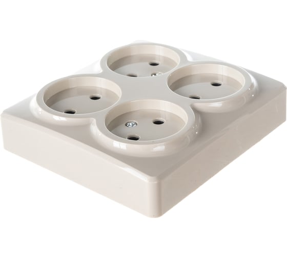 Розетка ЭРА 11-2210-02 4х2P, 16A-250В, IP20, ОУ, Эксперт, сл.кость Б0020707