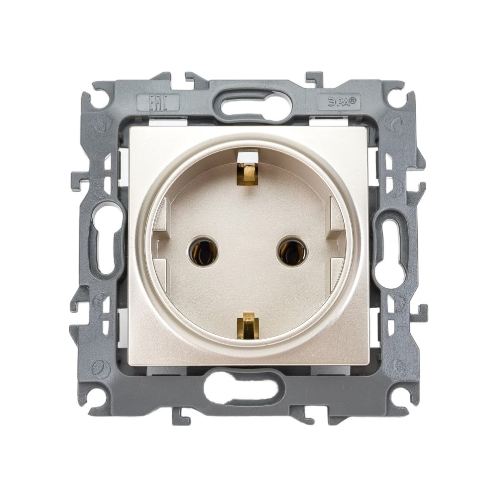 Розетка ЭРА 12-2001-04 2P E Schuko, 16A-250В, IP20, без м.лапок, 12 ...