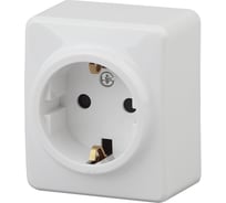 Розетка ЭРА 11А-2204-01 2P E Schuko со шторками, 16A-250В, ОУ, Эксперт, Al Cu, белый Б0038818