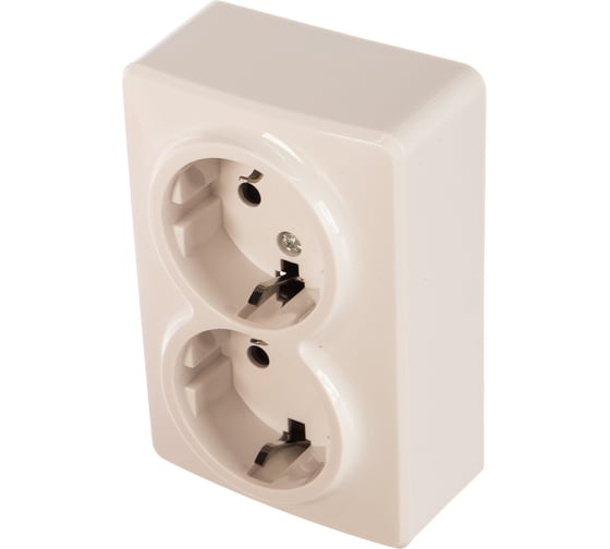 Розетка ЭРА 11А-2206-01 2х2P E Schuko со шторками, 16A-250В, ОУ, Эксперт, Al Cu, белый Б0038819