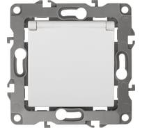 Розетка ЭРА 12-2003-01 2P E Schuko со шторками с крышкой, 16А-250В, б.л., 12, белый Б0038806