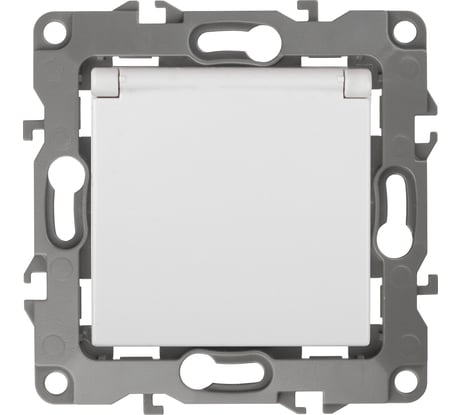 Розетка ЭРА 12-2003-01 2P E Schuko со шторками с крышкой, 16А-250В, б.л., 12, белый Б0038806