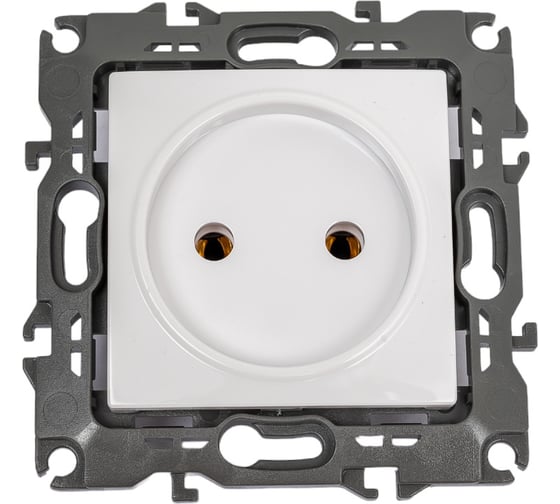Розетка ЭРА 12-2005-01 2P, 16A-250В, IP20, без м.лапок, 12, белый Б0018981