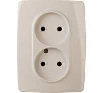 Розетка ЭРА 12-2007-02 2X2P, 16А-250В, б.л., 12, слоновая кость Б0038811