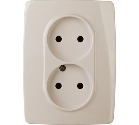 Розетка ЭРА 12-2007-02 2X2P, 16А-250В, б.л., 12, слоновая кость Б0038811