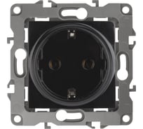 Розетка ЭРА 12-2102-06 2P E Schuko со шторками, 16A-250В, IP20, 12, чёрный Б0014692