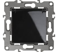 Розетка ЭРА 12-2103-06 2P E Schuko со шторками с крышкой, 16A-250В, IP20, 12, чёрный Б0014698