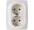 Розетка ЭРА 12-2008-02 2X2P E Schuko со шторками , 16А-250В, б.л., 12, слоновая кость Б0038813 1