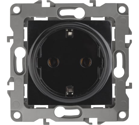Розетка ЭРА 12-2101-06 2P E Schuko, 16A-250В, IP20, 12, чёрный Б0014680
