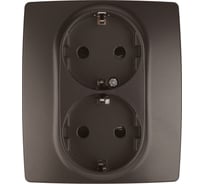 Розетка ЭРА 12-2104-13 2X2P E Schuko со шторками, 16A-250В, IP20, 12, бронза Б0019332