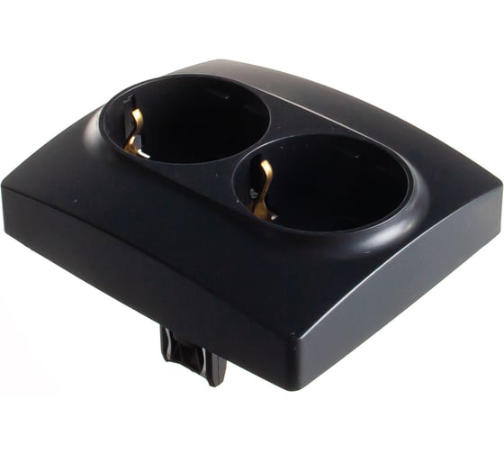Розетка ЭРА 12-2104-05 2X2P E Schuko со шторками, 16A-250В, IP20, 12, антрацит Б0014703 1