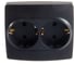 Розетка ЭРА 12-2104-05 2X2P E Schuko со шторками, 16A-250В, IP20, 12, антрацит Б0014703 2