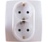 Розетка ЭРА 12-2104-15 2X2P E Schuko со шторками, 16A-250В, IP20, 12, перламутр Б0019334 2