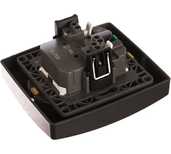 Розетка ЭРА 2X2P+E Schuko со шторками 16A-250В IP20 графит Б0019331