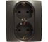 Розетка ЭРА 2X2P+E Schuko со шторками 16A-250В IP20 графит Б0019331 5