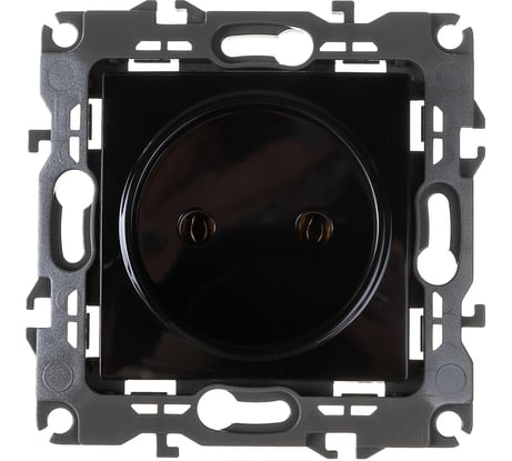 Розетка ЭРА 12-2105-06 2P, 16A-250В, IP20, 12, чёрный Б0018259