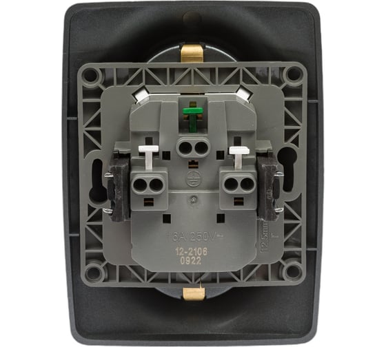 Розетка ЭРА 12-2106-12 2X2P E Schuko, 16A-250В, IP20, 12, графит Б0031234