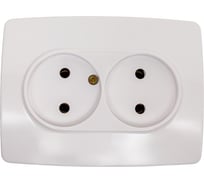 Розетка ЭРА 12-2107-01 2X2P, 16A-250В, IP20, 12, белый Б0031238