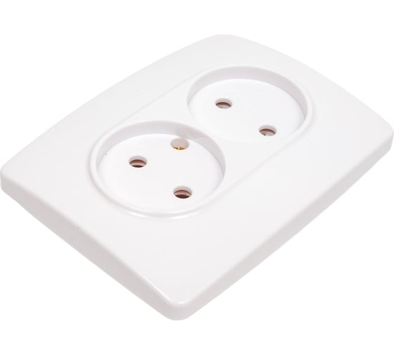Розетка ЭРА 12-2107-01 2X2P, 16A-250В, IP20, 12, белый Б0031238