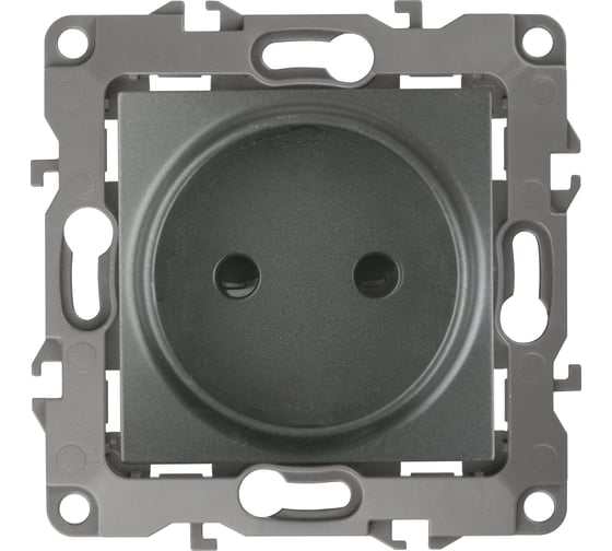 Розетка ЭРА 12-2105-12 2P, 16A-250В, IP20, 12, графит Б0019335