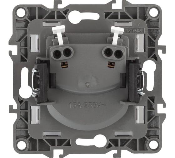 Розетка ЭРА 12-2105-12 2P, 16A-250В, IP20, 12, графит Б0019335