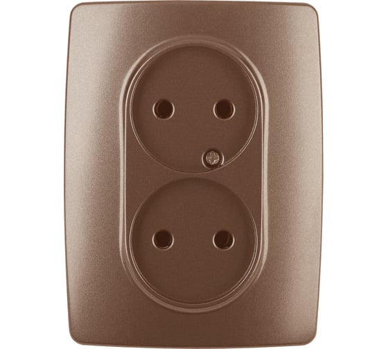 Розетка ЭРА 12-2107-14 2X2P, 16A-250В, IP20, 12, медь Б0031246