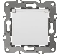 Розетка ЭРА 12А-2003-01 2P E Schuko со шторками с крышкой, 16АХ-250В, 12, Al Cu белый Б0038587