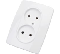 Розетка ЭРА 12-2117-01 2X2P, 16A-250В, IP20, винт, 12, белый Б0031248