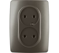 Розетка ЭРА 12-2107-13 2X2P, 16A-250В, IP20, 12, бронза Б0031245