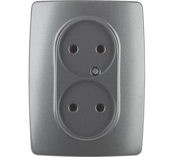 Розетка ЭРА 12-2107-12 2X2P, 16A-250В, IP20, 12, графит Б0031244