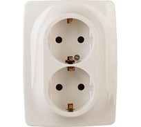 Розетка ЭРА 12-2116-02 2X2P E Schuko, 16A-250В, IP20, винт, 12, слоновая кость Б0029239